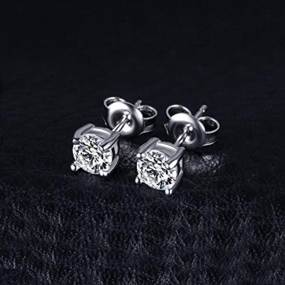 💗 1/2ct Simulated Diamond CZ Stud Earrings - Picture 3 of 7